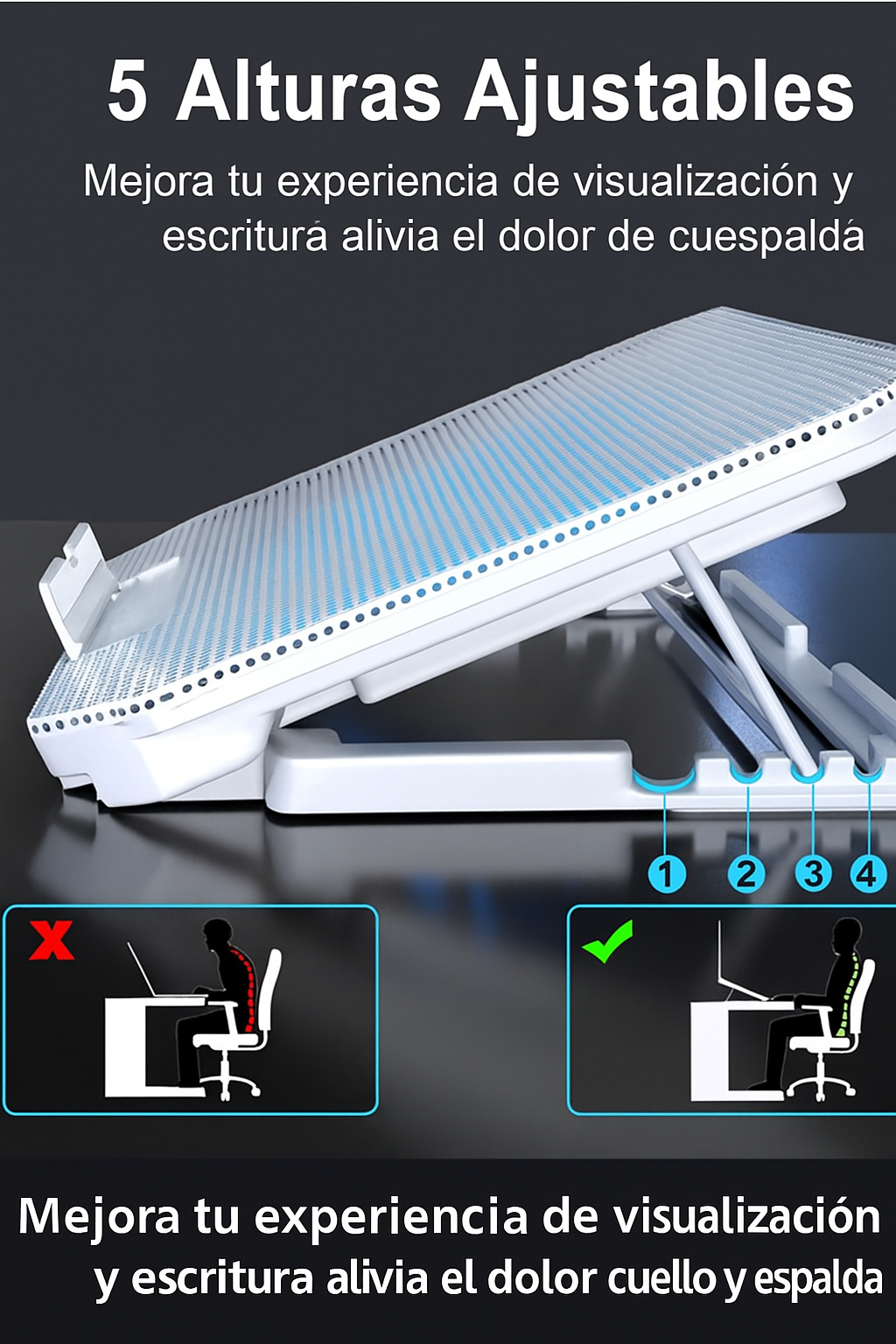 ENFRIADOR  PARA LAPTOP CON NIVELADORDE POS